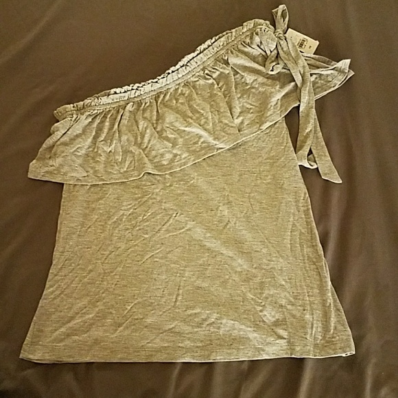NWT Loft Sandwashed Sliver One Shoulder Top (XS) - Picture 1 of 3